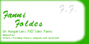 fanni foldes business card